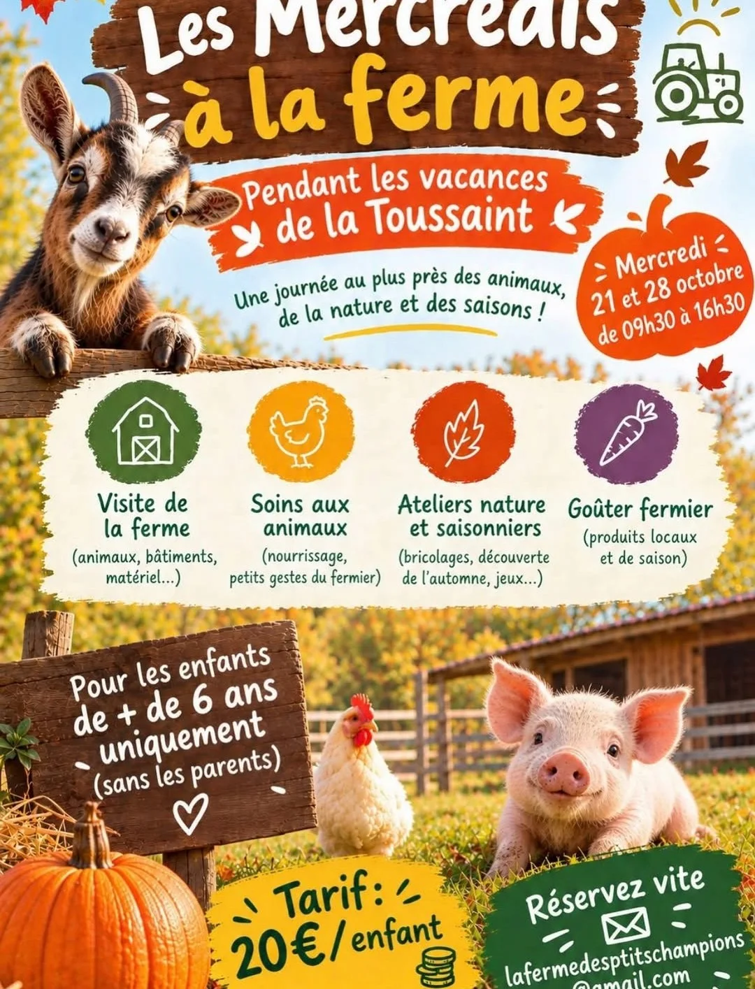 Les mercredis à la ferme – Vacances de la Toussaint