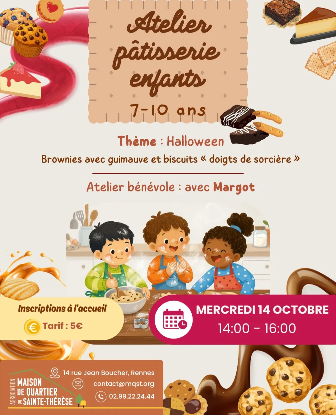 Atelier pâtisserie Halloween : brownies et doigts de sorcière