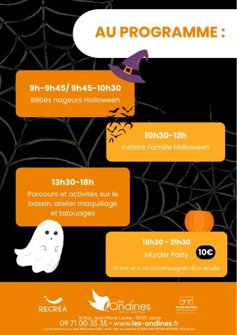Halloween aux Ondines : animations aquatiques et Murder Party à Janzé